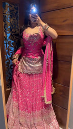 Wine Pink Designer Lehenga Kurti Set for Party & Wedding Wear