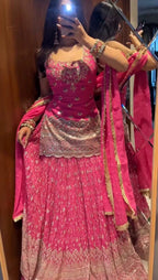 Wine Pink Designer Lehenga Kurti Set for Party & Wedding Wear