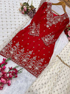 Ethnic 3 Piece Kurti Sharara Dupatta for Wedding and Festive Gatherings
