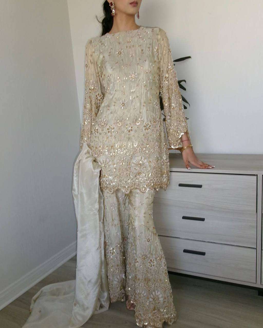 Twinkle in elegance with sequin-studded beige vibes