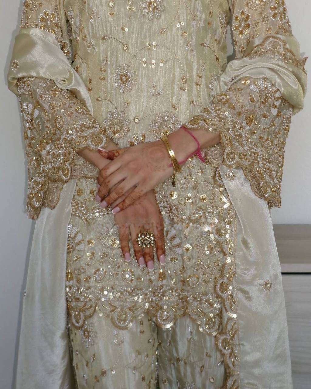 Twinkle in elegance with sequin-studded beige vibes