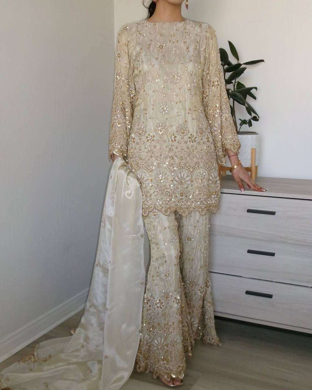 Twinkle in elegance with sequin-studded beige vibes