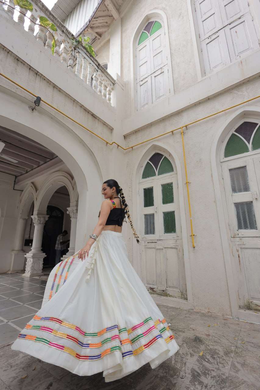 Elegant Black & Gota Patti Lehenga Choli for Navratri