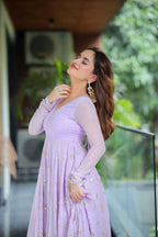 Royal Lavender Readymade Anarkali Set - Perfect Party & Function Wear