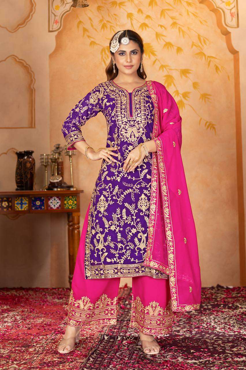 Flaunt festive flair in our heavy georgette palazzo set