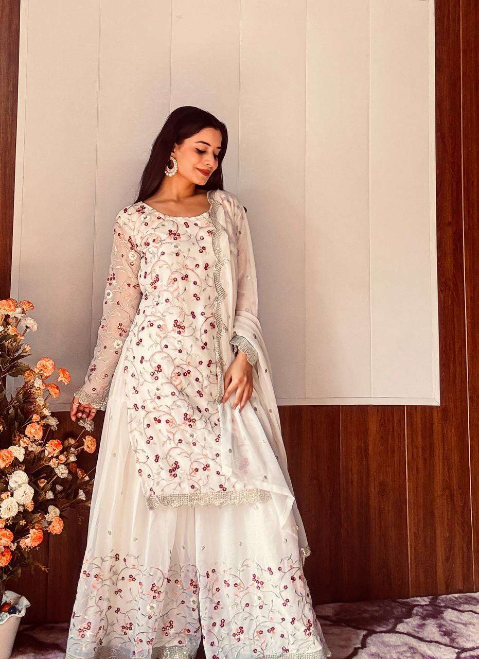 Ready-to-Wear Sharara Set - Festive Sequins & Zari Work