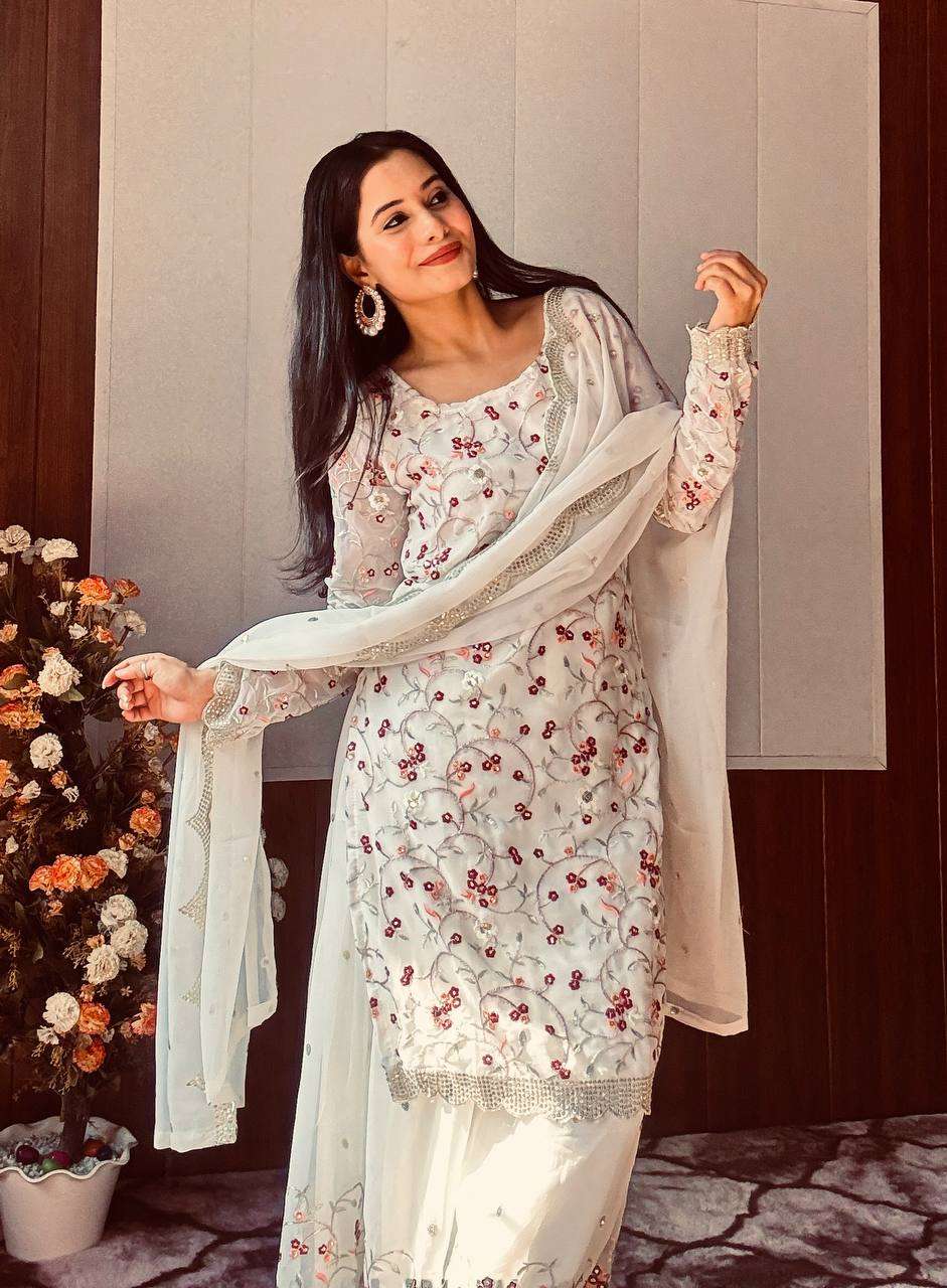 Ready-to-Wear Sharara Set - Festive Sequins & Zari Work