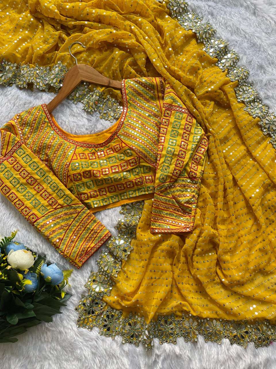 A saree that speaks sequins, coding, and elegance