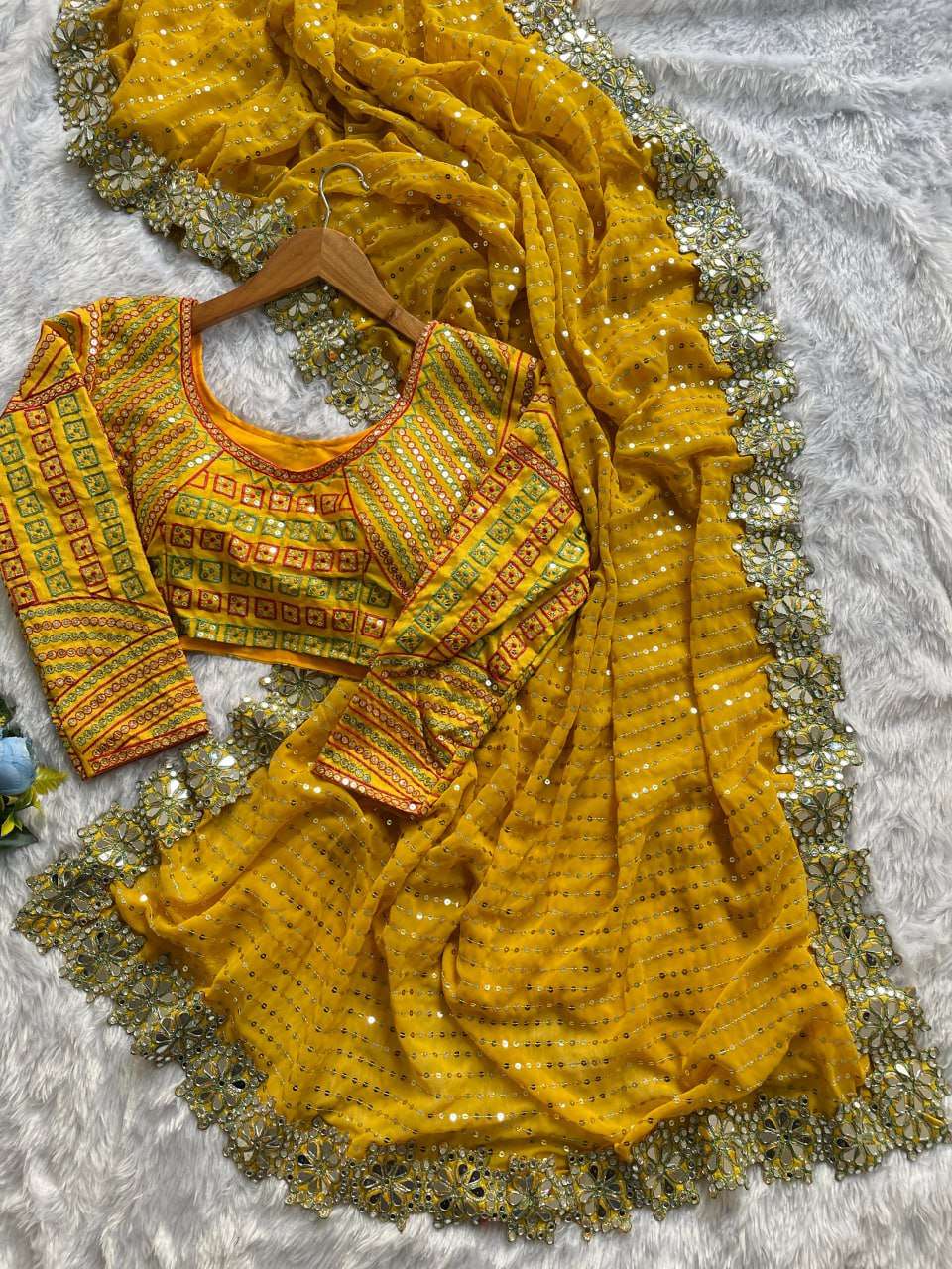 A saree that speaks sequins, coding, and elegance