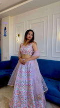 Designer Wedding Lehenga â€“ Satin Silk with Sequin Embroidery & Net Dupatta