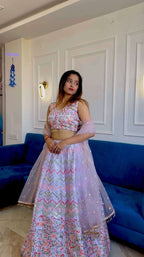 Designer Wedding Lehenga â€“ Satin Silk with Sequin Embroidery & Net Dupatta
