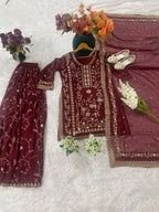 Perfect for festive wear Georgette Top, Palazzo and Dupatta