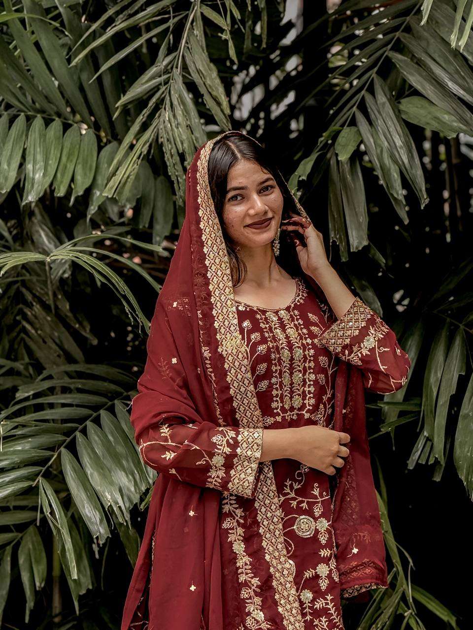 Perfect for festive wear Georgette Top, Palazzo and Dupatta