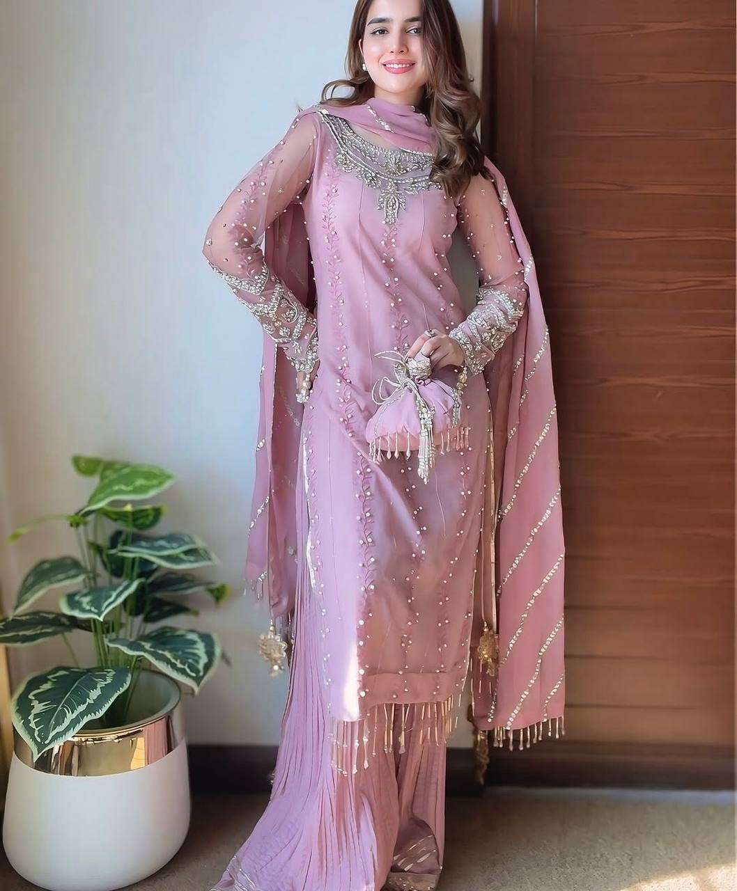 Stylish Kurti Palazzo with designer Dupatta