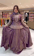Full Sleeve Designer Top Lehenga – Stunning Motif Work!