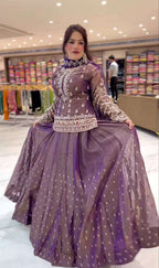 Full Sleeve Designer Top Lehenga – Stunning Motif Work!