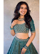 Designer Lehenga Choli Set with Mirror Work Detailing!