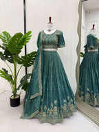 Designer Lehenga Choli Set with Mirror Work Detailing!