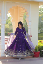 Designer Gowns with Fancy Neck and Full Sleeves For Special Occasions