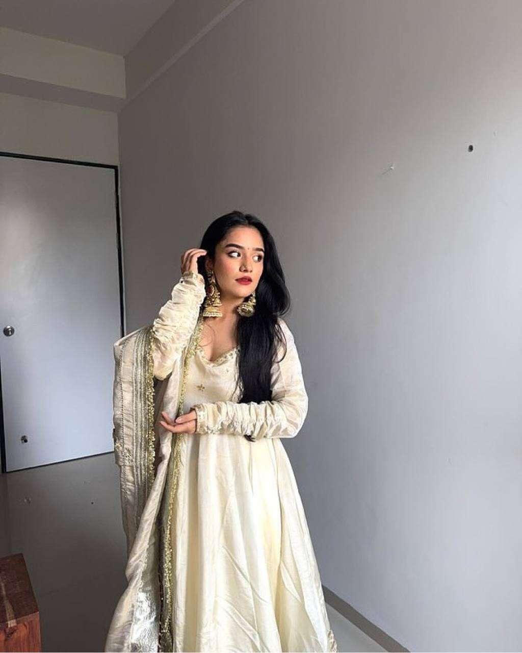 Soft Micro Inner Chinon Gown â€“ Festive Ready Look!