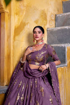 Designer Sequins Lehenga in Dusky Purple | Wedding & Festive Wear 2025