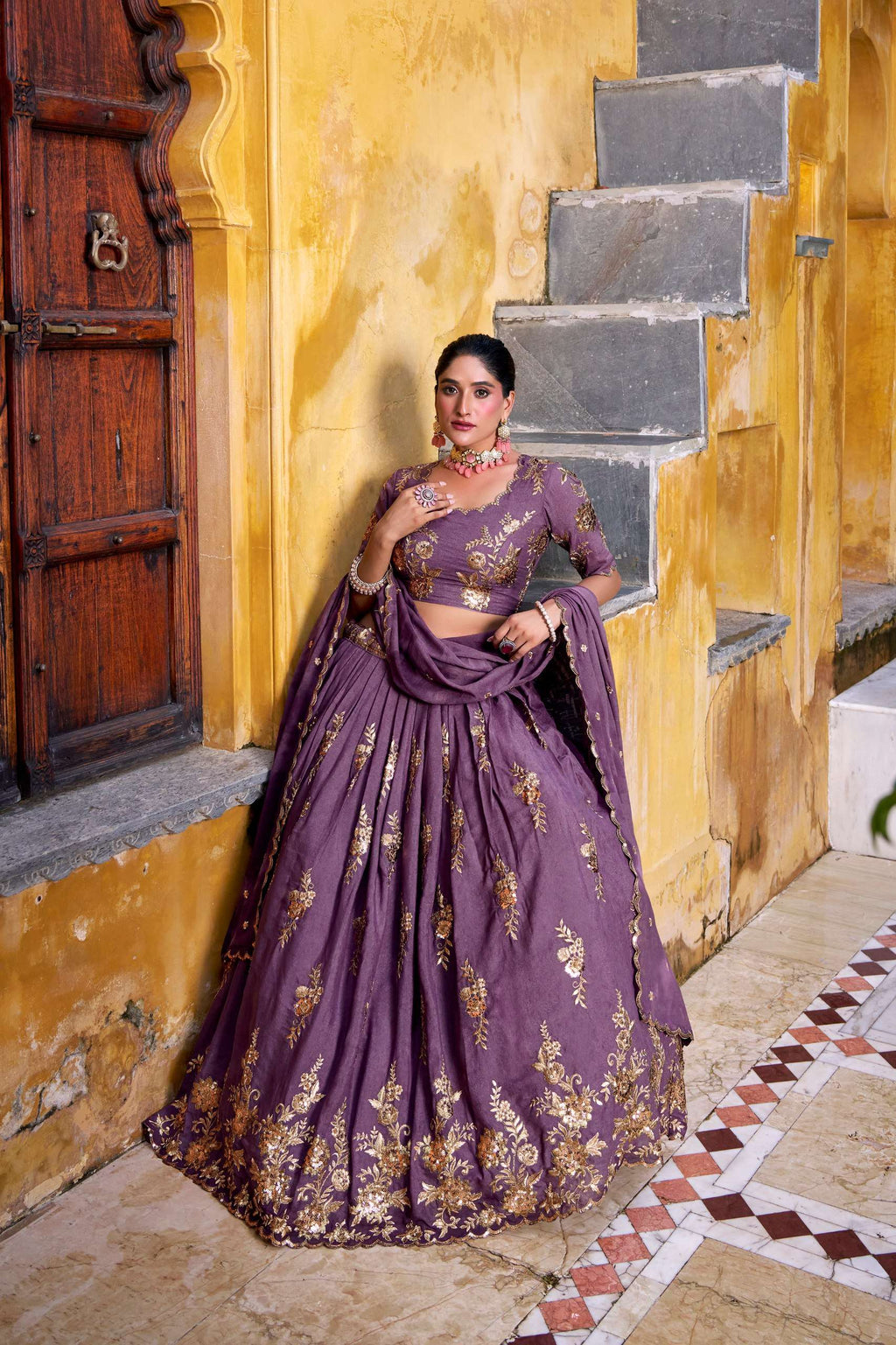 Designer Sequins Lehenga in Dusky Purple | Wedding & Festive Wear 2025