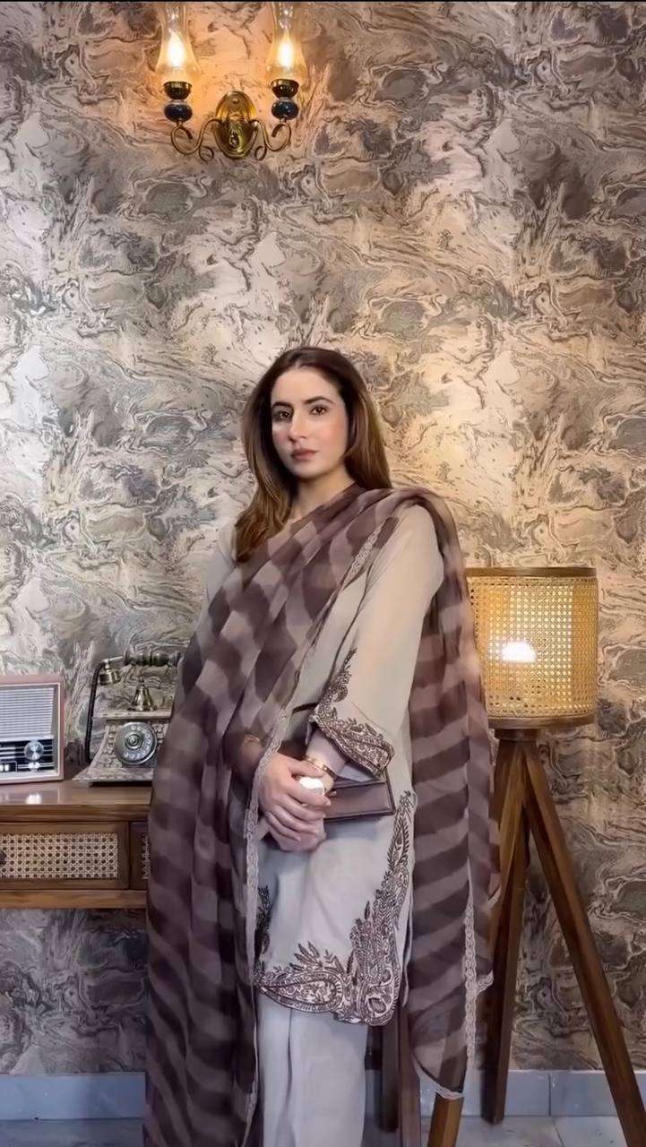 Designer Fox Georgette Suit Set with Matching Dupatta