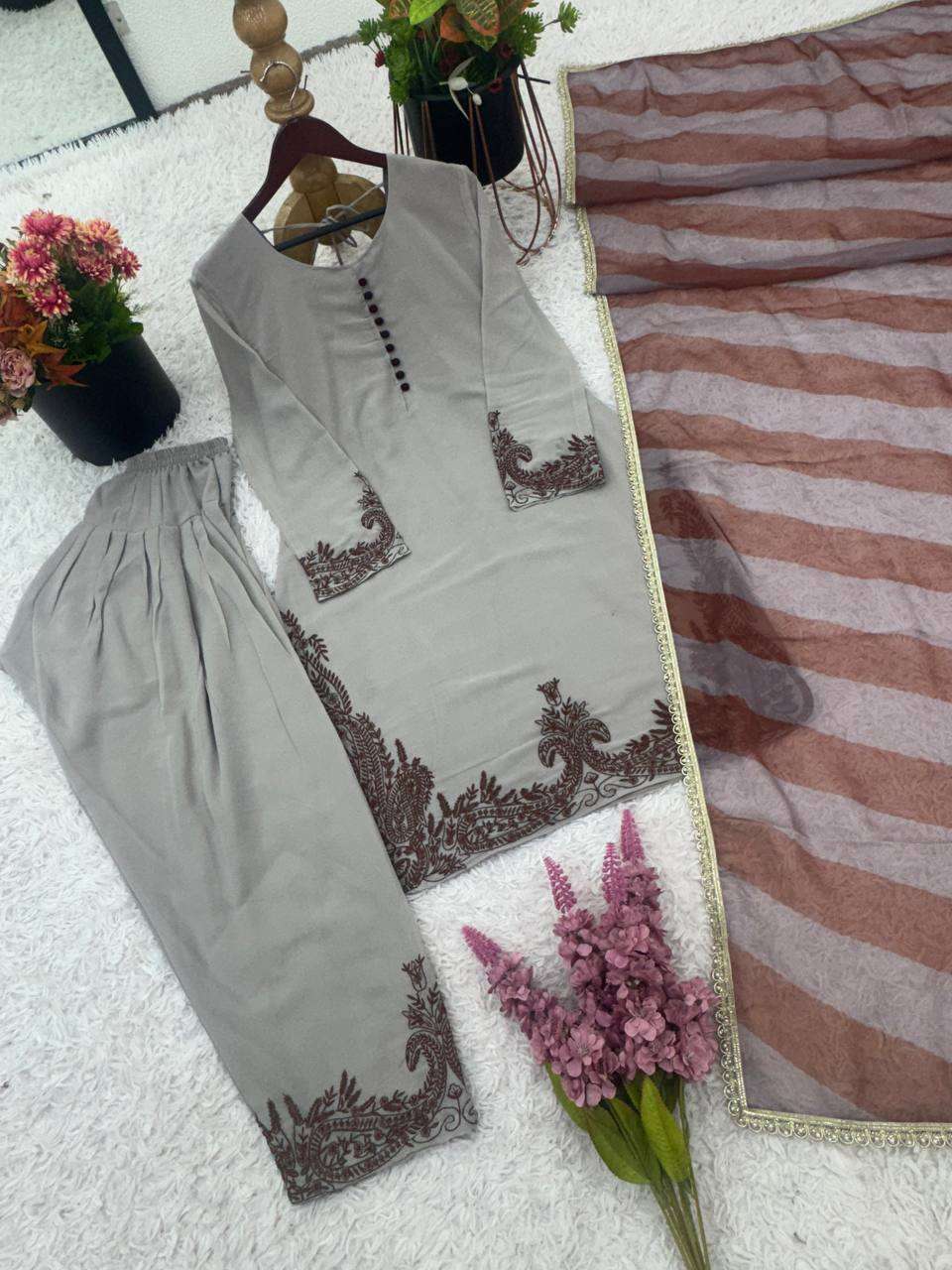 Designer Fox Georgette Suit Set with Matching Dupatta
