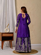 Ethnic Festive Wear Purple Lehenga in Premium Chinnon Silk