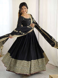 Thread & Sequence Work Anarkali Dress in Chinon Silk