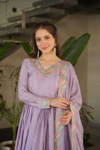 Graceful Chinnon Embroidered Gown â€“ Stylish Indo-Western Look