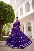 Purple Bandhej Chanderi Lehenga – Graceful Festive & Wedding Wear