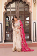 Cosmos Jacquard Anarkali Gown with rich pearl embroidery