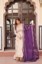 Premium Cosmos Weaving Jacquard Anarkali