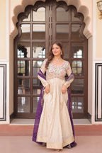 Premium Cosmos Weaving Jacquard Anarkali
