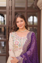 Premium Cosmos Weaving Jacquard Anarkali