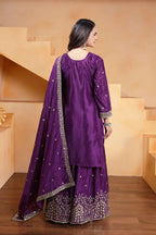 Glamorous Purple Sharara Suit - Premium Party Wear with Full Sequin Detailing