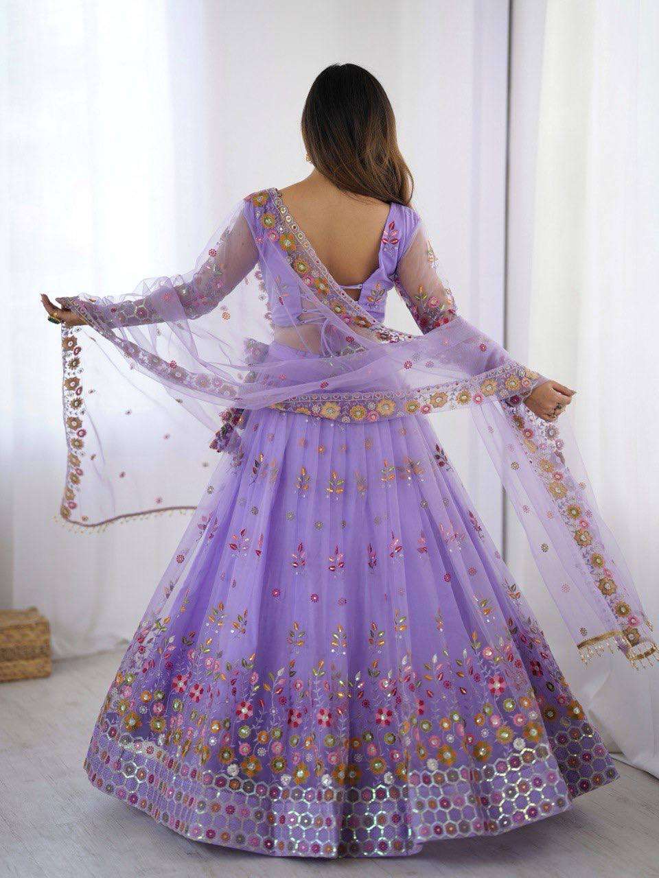 Beautiful Thread Work Lehenga Choli in Soft Net