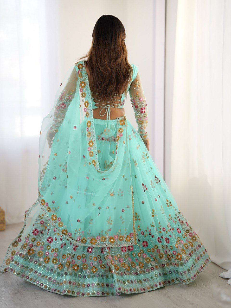 Charming Floral Net Lehenga Choli – Lightweight Glamour
