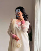 Designer Partywear Top with Farsi Salwar and Dupatta