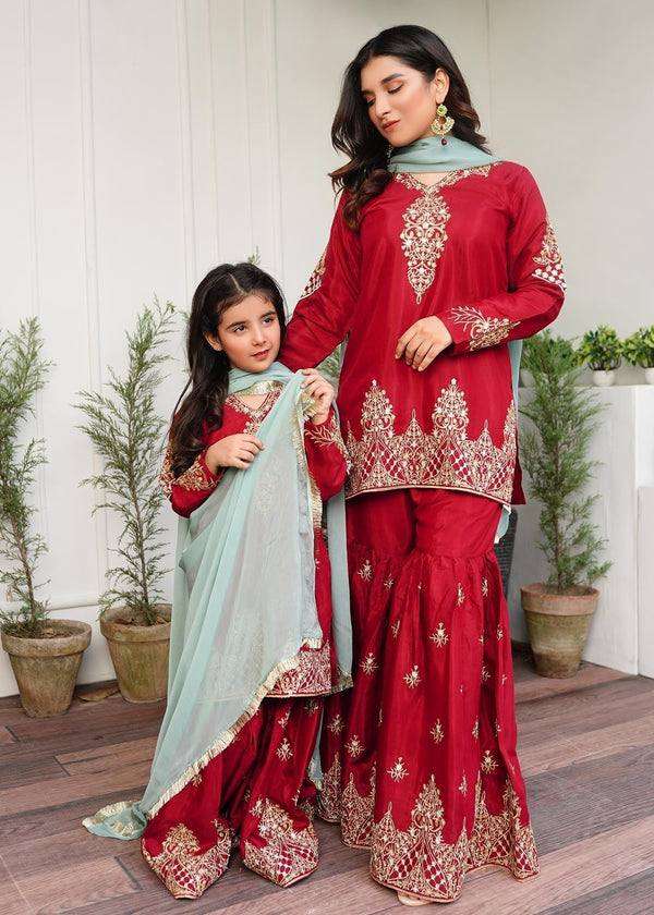 Mother-Daughter Ethnic Set with Embroidery Work