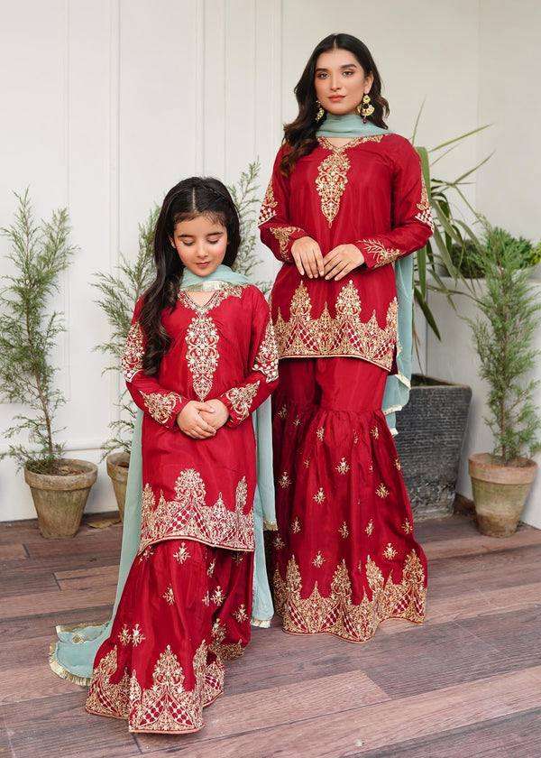 Mother-Daughter Ethnic Set with Embroidery Work