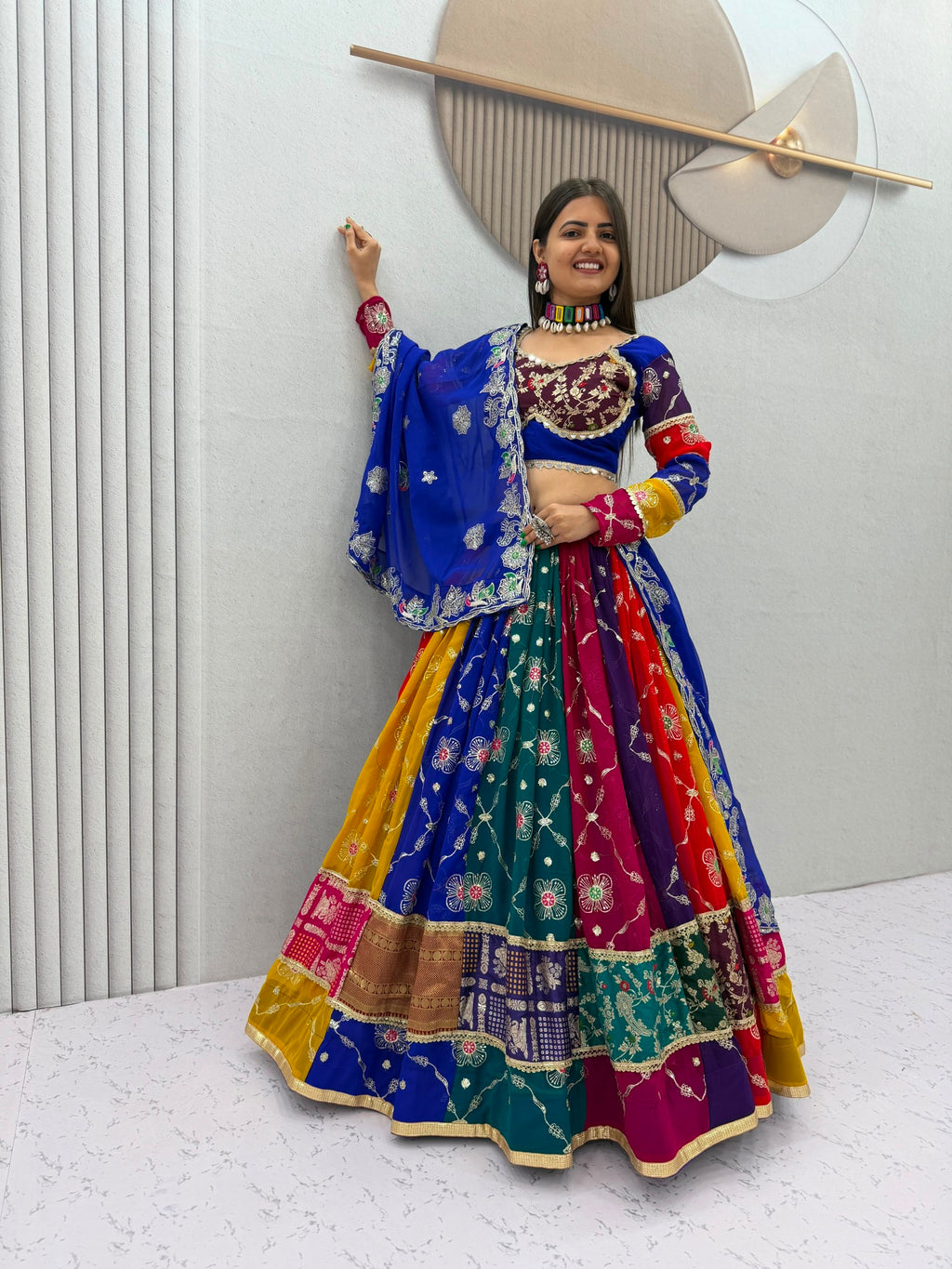 Navratri Special Vintage Chaniya Choli with Mirror Work & Dupatta