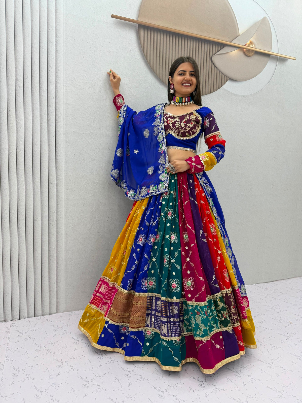 Navratri Special Vintage Chaniya Choli with Mirror Work & Dupatta