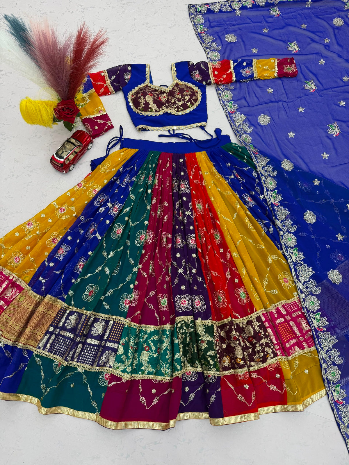 Navratri Special Vintage Chaniya Choli with Mirror Work & Dupatta