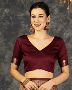 Ethnic Motifs Woven Design Zari Banarasi Saree