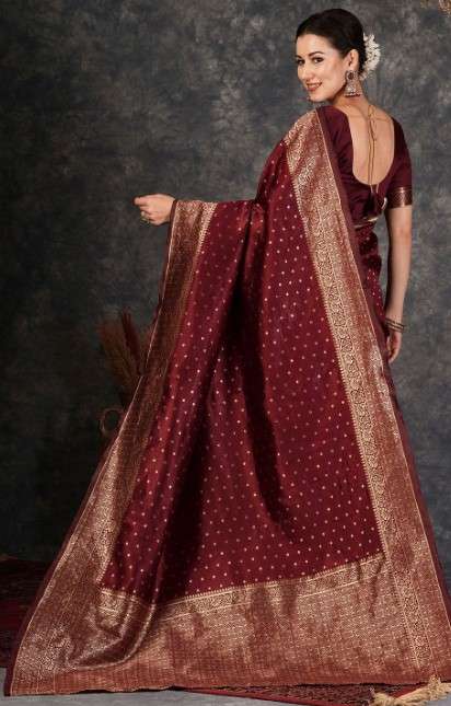 Ethnic Motifs Woven Design Zari Banarasi Saree