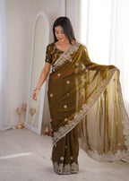 Designer Silk Partywear Saree With Blouse For Women- Festive & Wedding Wear