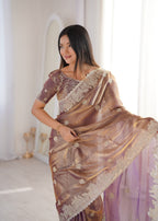 Designer Silk Partywear Saree With Blouse For Women- Festive & Wedding Wear