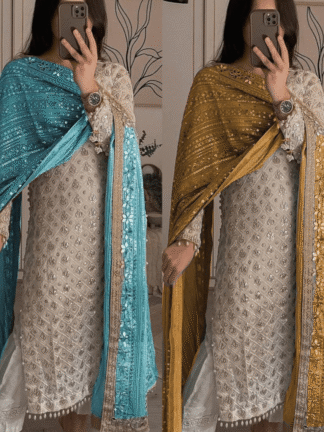 Ready To Wear Glamour: Georgette Sequence Work 3 Piece Suit